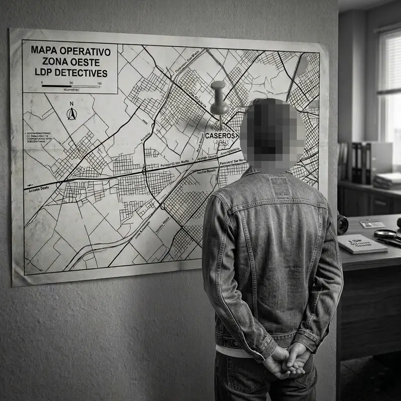 Mapa de cobertura de LDP Detectives Privados en la Zona Oeste del Gran Buenos Aires