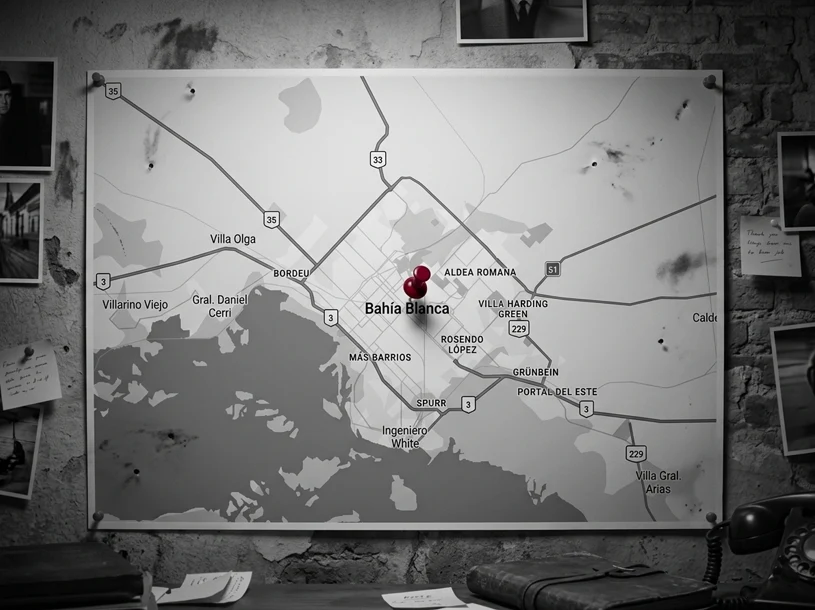 Zona de cobertura de LDP Detectives en Bahía Blanca, Sierra de la Ventana y Coronel Pringles