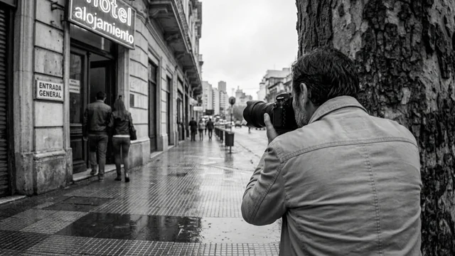 Agente de LDP Detectives realizando seguimiento de personas en las calles de Mar del Plata